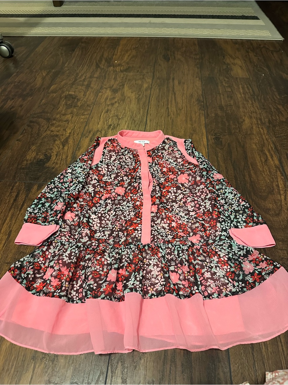 Reiss Pink Floral-Accent Girls’ Dress